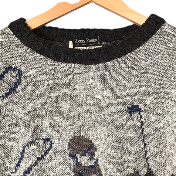 Harry Rosen Vintage Golf Sweater Wool Alpaca Blend Knit Crew Neck Men's Medium - Picture 4 of 11